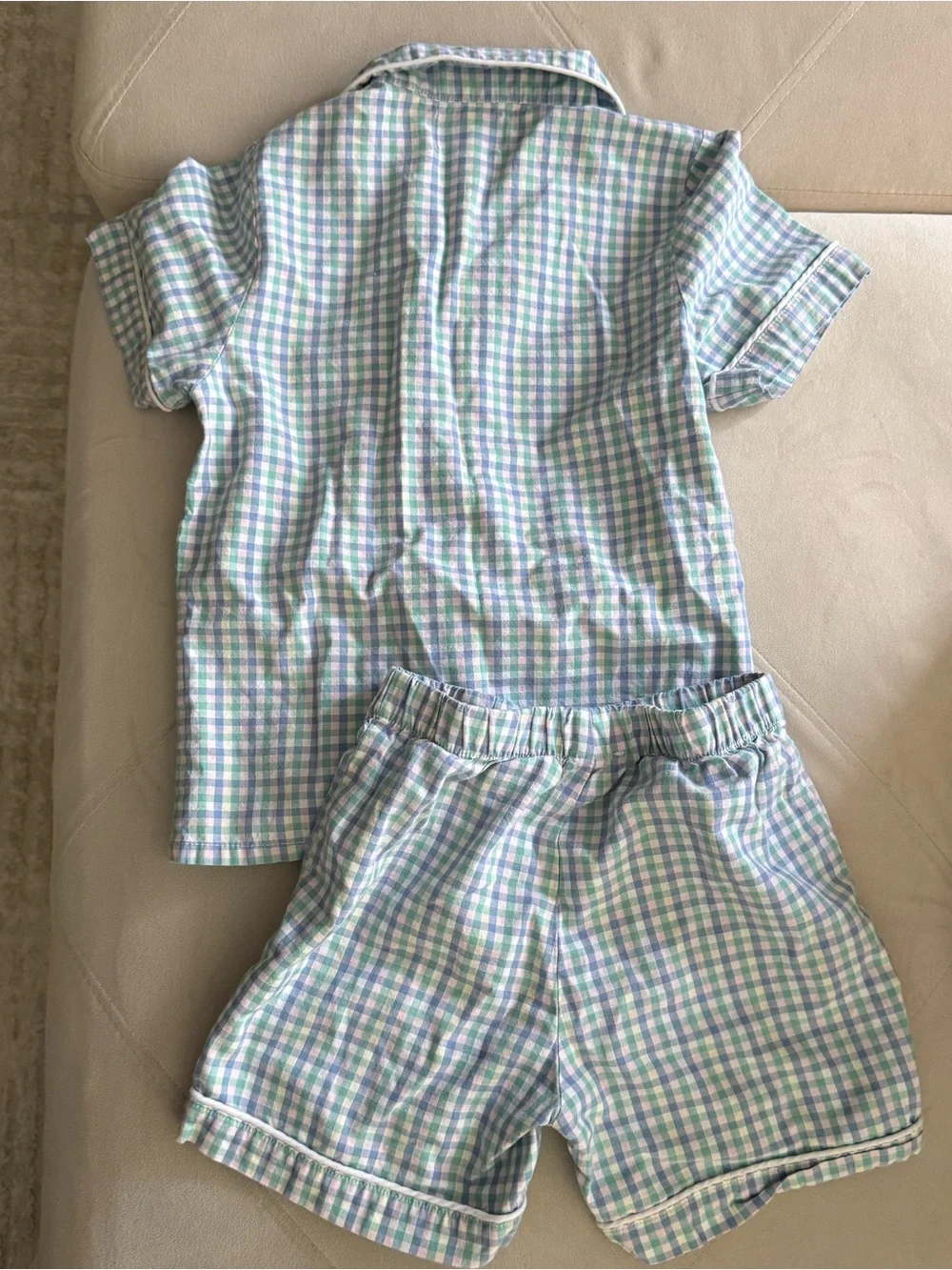 Petite Plume Pastel Gingham Short Pajama Set